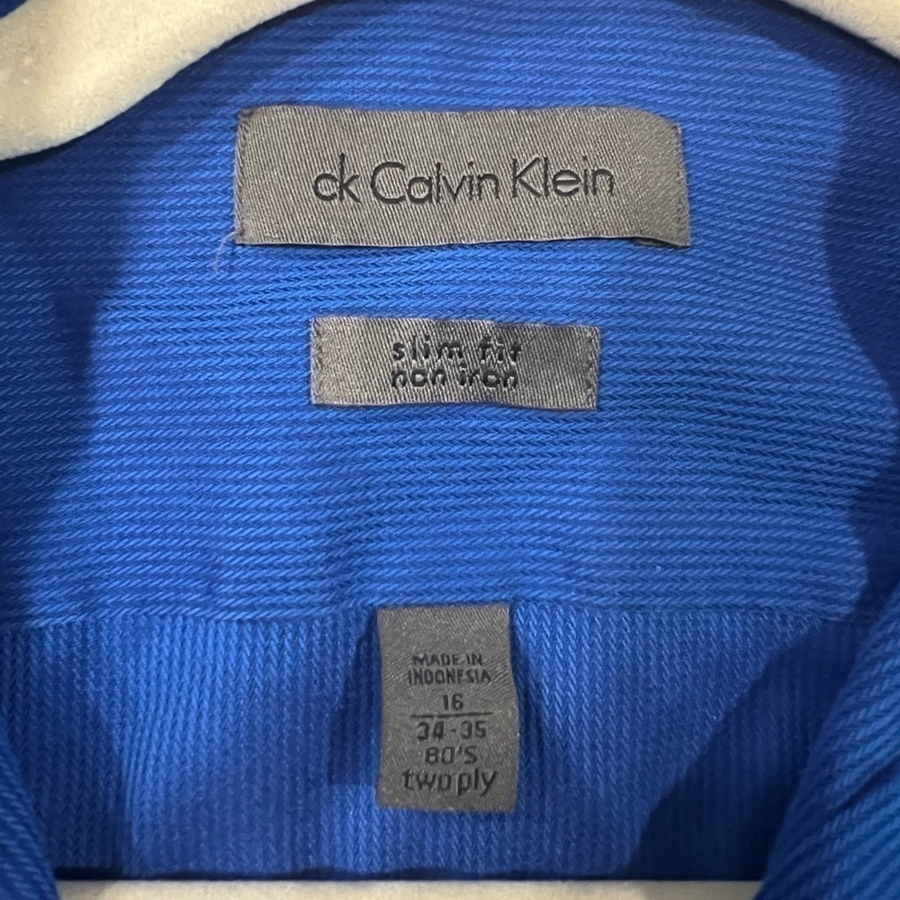 Calvin Klein Two Ply Dress Shirt Size 16 - Picture 3 of 3